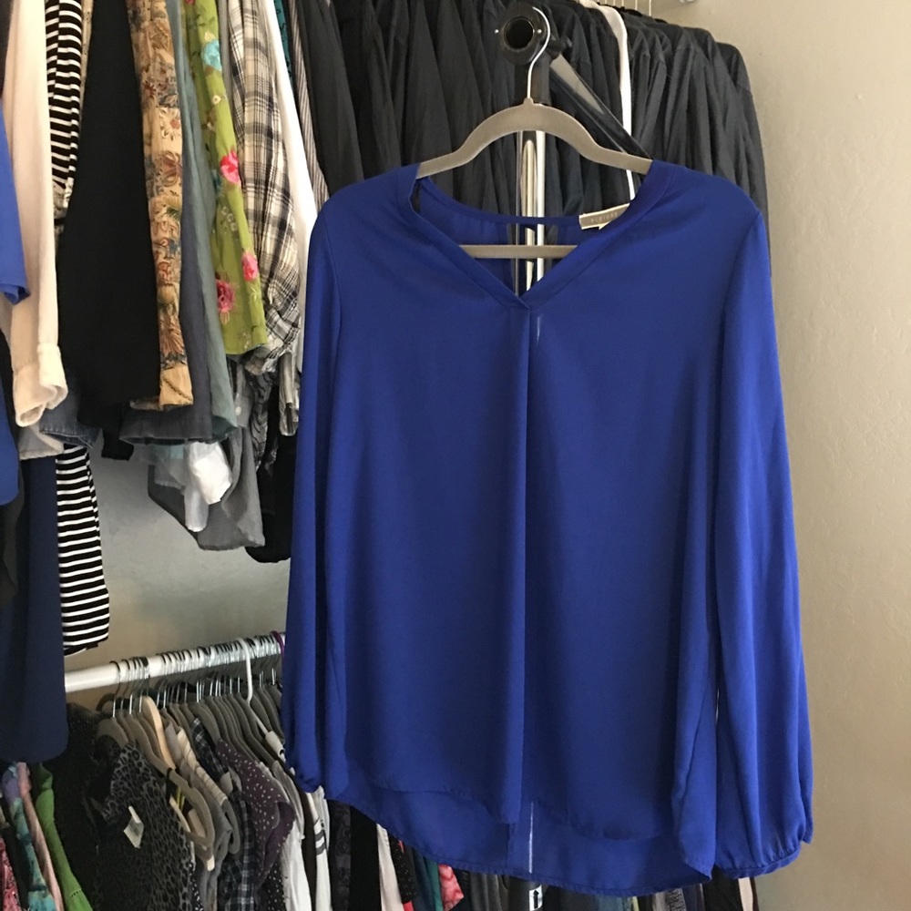 Anthropologie Pleione Royal Blue Top